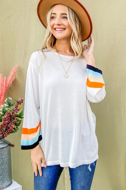 And The Why Color Stripe Sleeve Sweater Top d07a483b7c7c4d1c863a4ba0ad458c51-Max-Origin