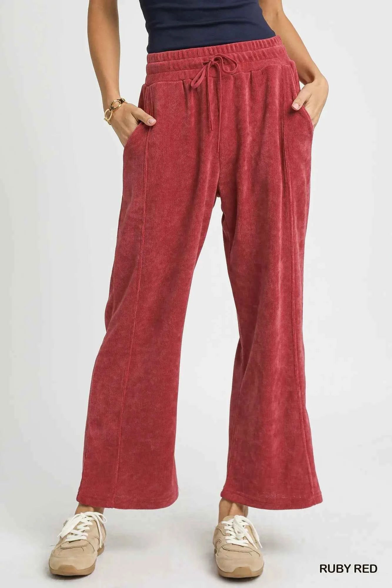 Umgee Drawstring Wide Leg Pants RUBY RED d193244f-e853-4b3e-af8b-87187e61f2c6-Max-Origin