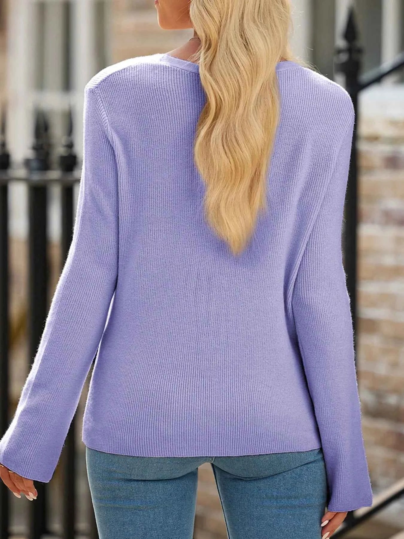 Ribbed Knit Button Front V Neck Cardigan d2595c13-2ef7-4ee7-bc84-73fc2377df37-Max-Origin