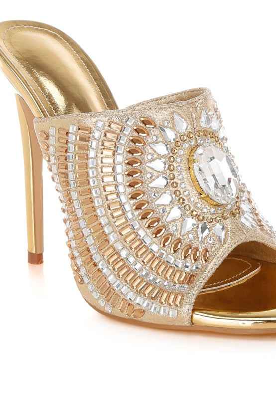 Boska Slip On Embellished Stiletto Heels d2d95002-4092-4e7a-9477-382788f1e458