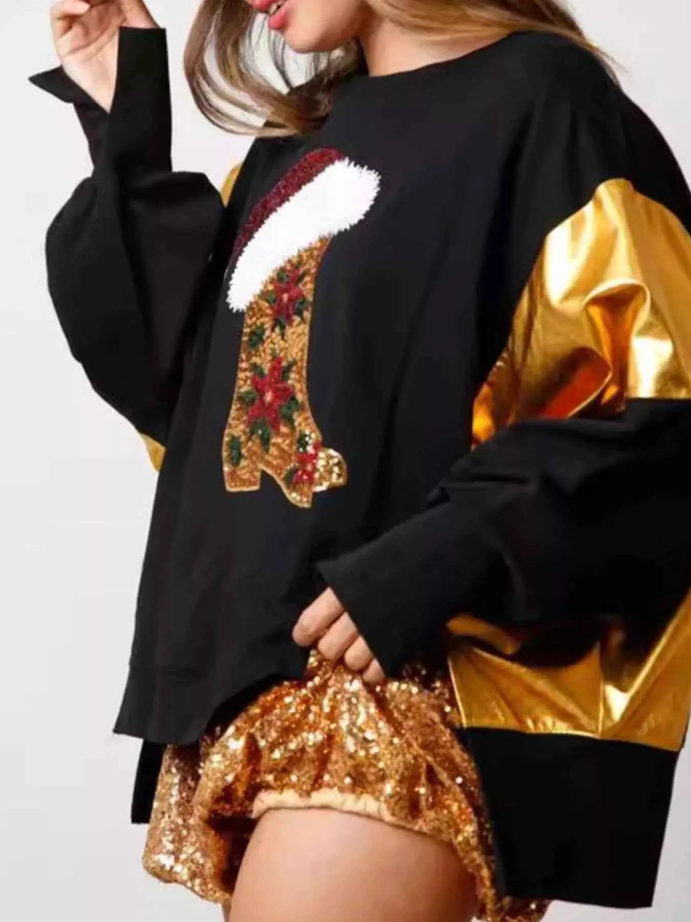 Christmas Sequin Boot Long Sleeve Sweatshirt d475f955-49c3-4411-b4d1-5a6a7c79c9f1-Max-Origin