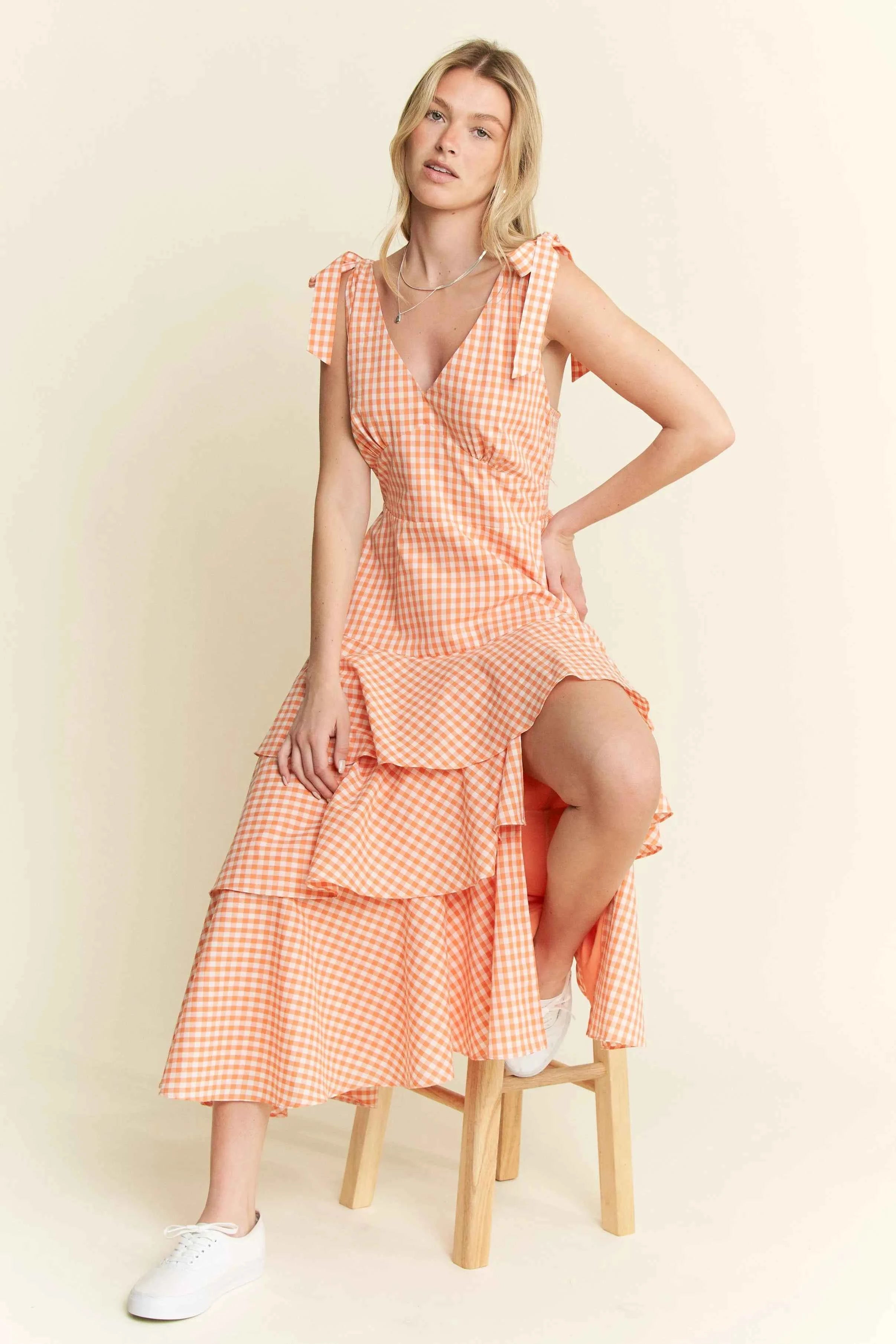 Jade By Jane Sleeveless Gingham Print Tiered Midi Dress d5120fd452d24e0287f6cbeb1c85426e-Max-Origin
