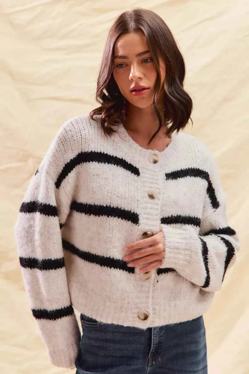 SO ME Stripe Soft Touch Button Cozy Sweater Cardigan d567e5b8aae8417982b05ecd174cc523-Max-Origin