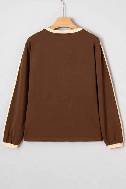 Varsity Stripe Crew Neck Long Sleeve Top d6c5fe77-3924-4f25-8414-5034a869b1b5