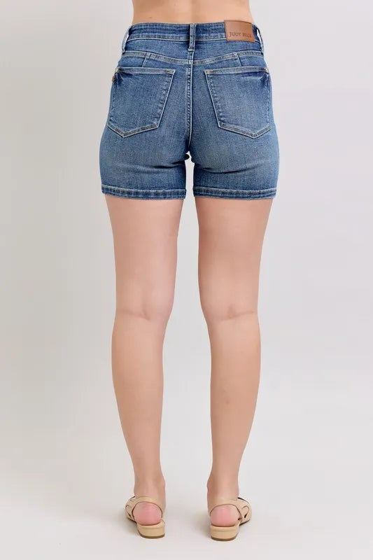 Judy Blue Full Size High Waist Denim Shorts Plus Size d6d23a81-39ae-41e3-a3c0-3d6a0fae51d0-Max