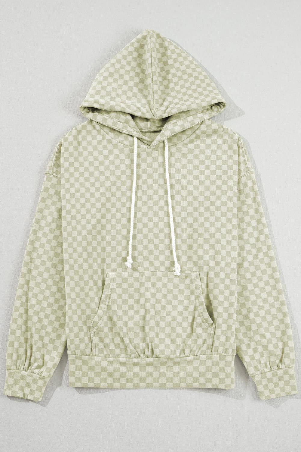 Green Checkered Kangaroo Pocket Hoodie d7ef099a4be872ea