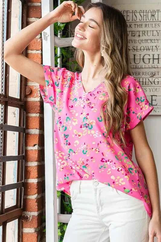 Heimish Full Size Animal print V-Neck Short Sleeve T-Shirt Plus Size d92d3cb5-4284-48f3-9d55-225609fd7ef7-Max