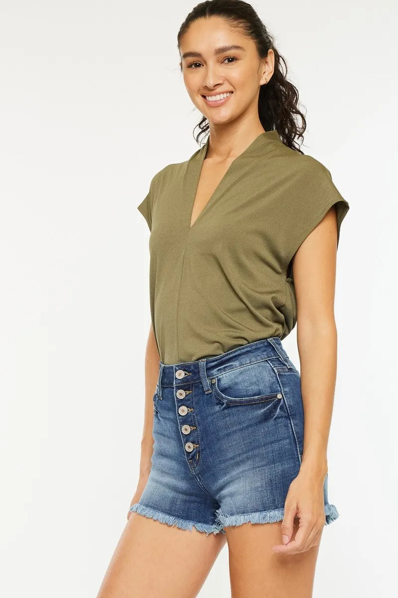 Kancan High Rise Frayed Hem Denim Shorts d9317a43dfa3439cb90ef9b026ba88c9-Max-Origin
