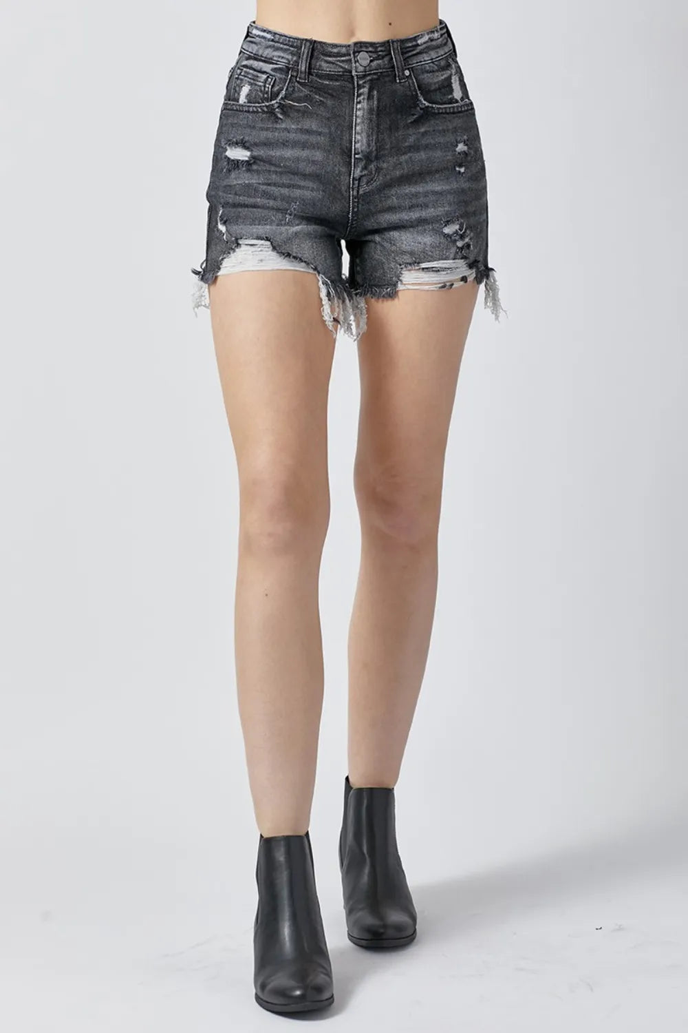 RISEN Full Size High Rise Distressed Denim Shorts d9429db5-9937-4c93-a173-97623e9f1415-Max