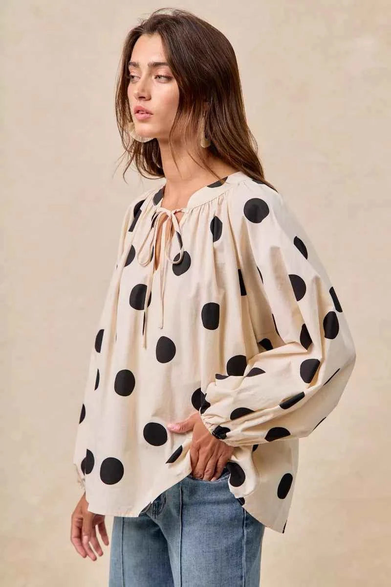 BiBi Polka Dot Exaggerated Balloon Sleeves Blouse d959e44654124b90b7ec023f8887777c-Max-Origin