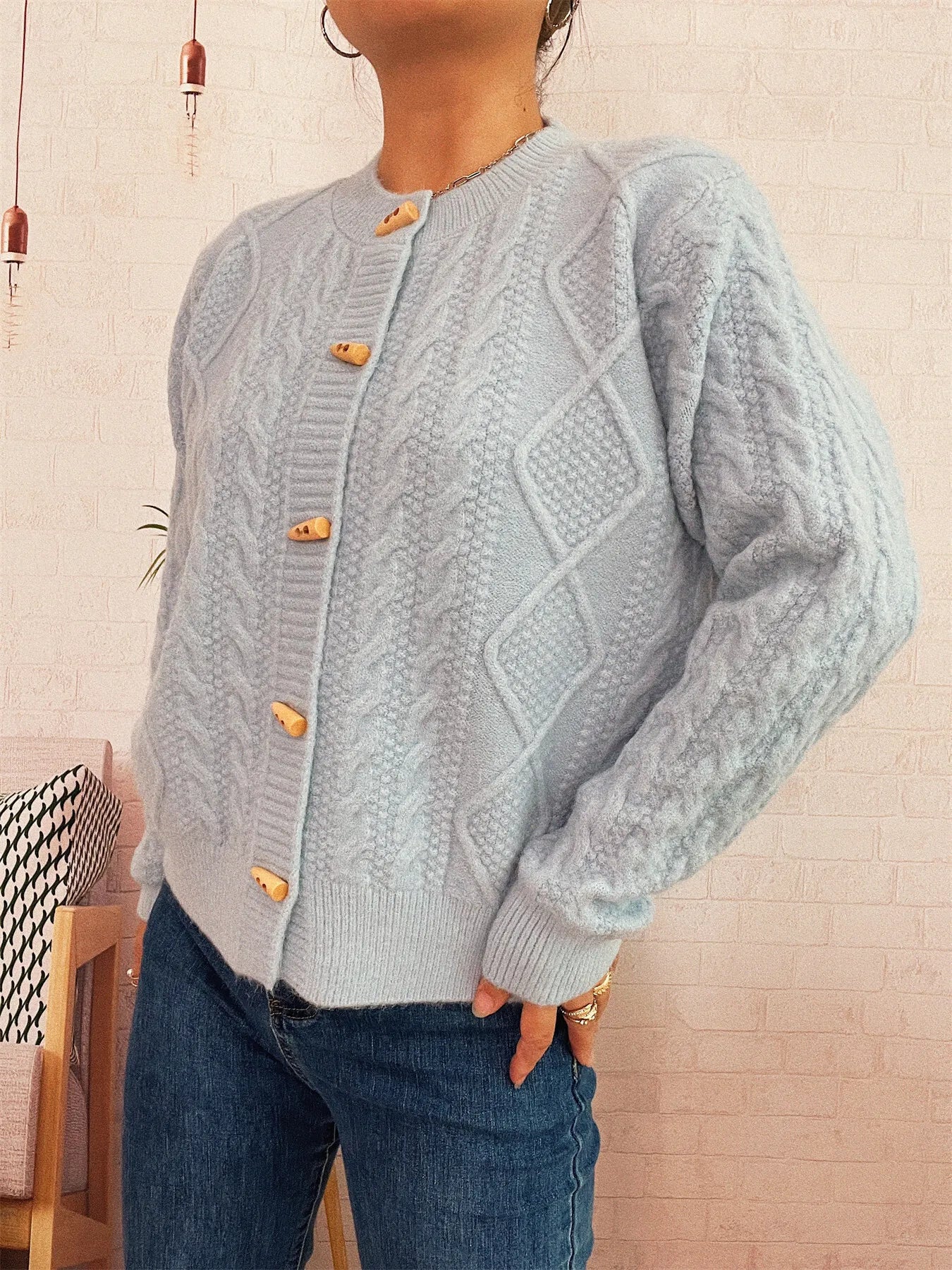 Cable Knit Button-Up Cardigan d9ed6d0c969f4e81aa97ae99d463d418-Max-Origin