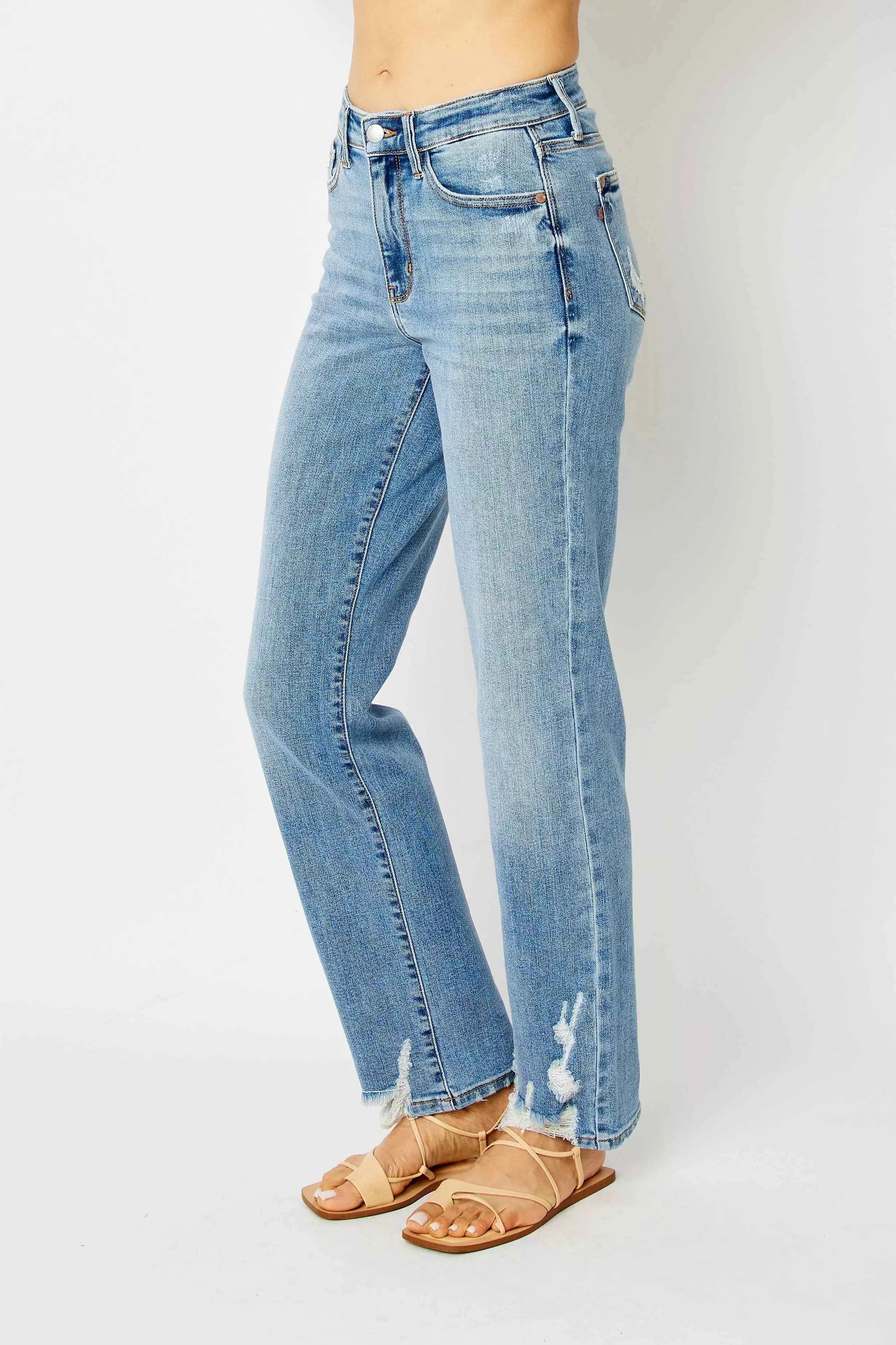 Judy Blue Full Size High Waist Straight Jeans with Heavy Destroy Plus Size da28ee28511146ac863c32c3390cc12e-Max-Origin