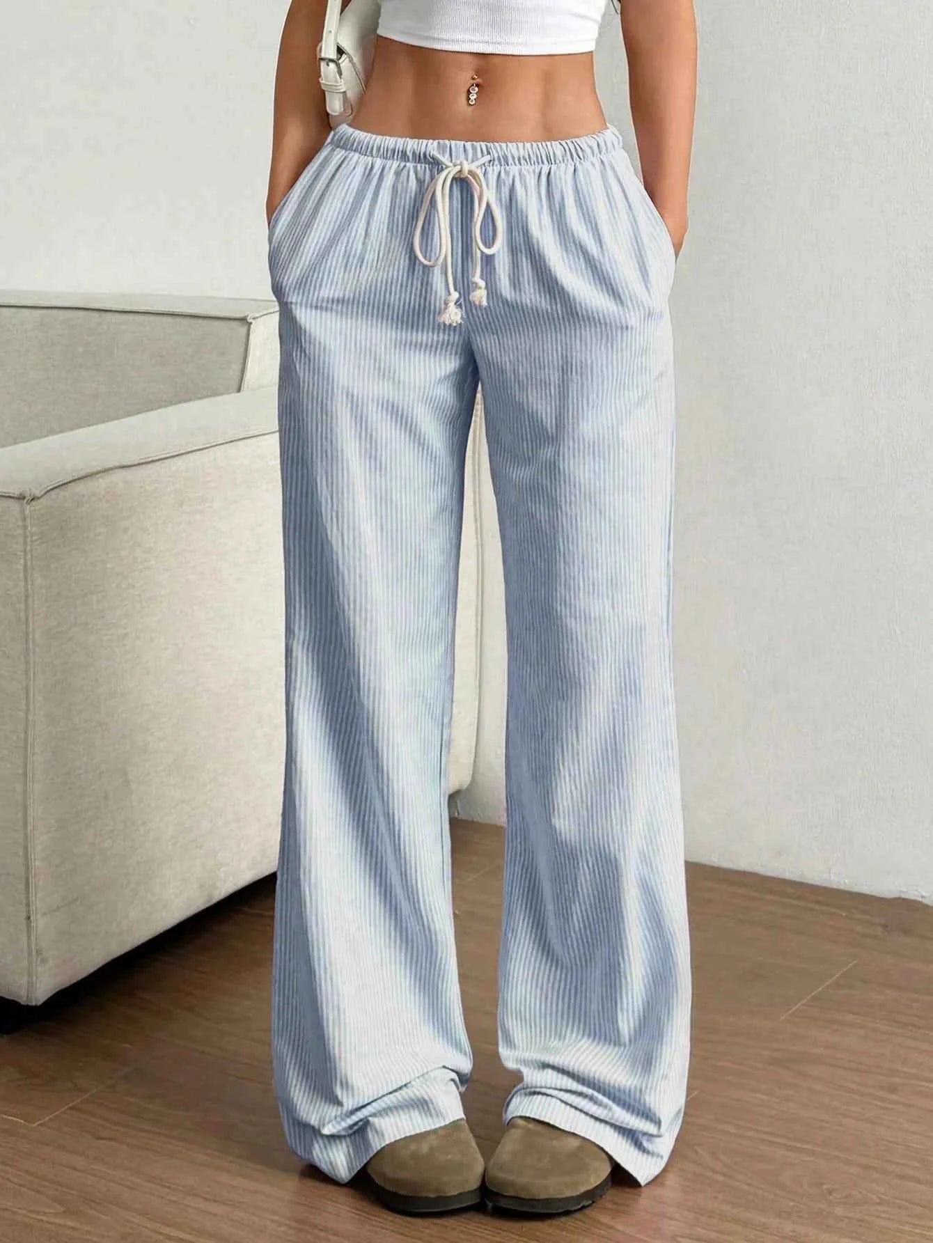 Drawstring Striped Wide Leg Pants Light Blue db08d6ce-01b7-4270-9bc2-85576fd67e2f-Max-Origin