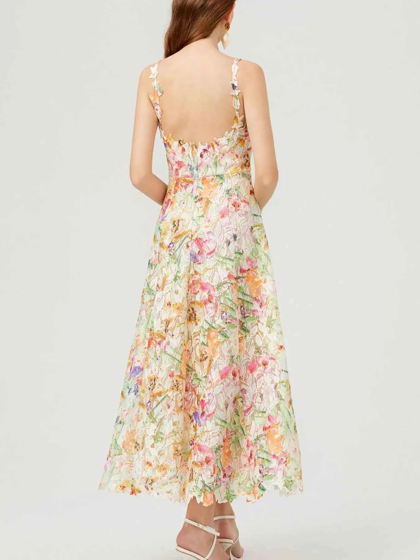 Floral Lace Sleeveless V-Neck Midi Dress db3bd6eb-f7f3-4f79-85aa-d10dd6023034-Max-Origin