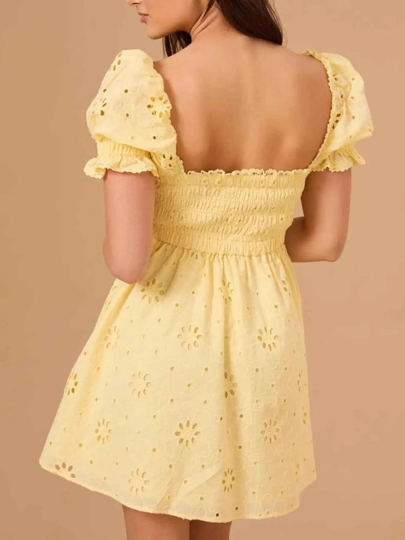 Eyelet Puff Sleeve Smocked Mini Dress dbd9f7ac-670e-4e8f-89ef-4d02c17ed414-Max-Origin