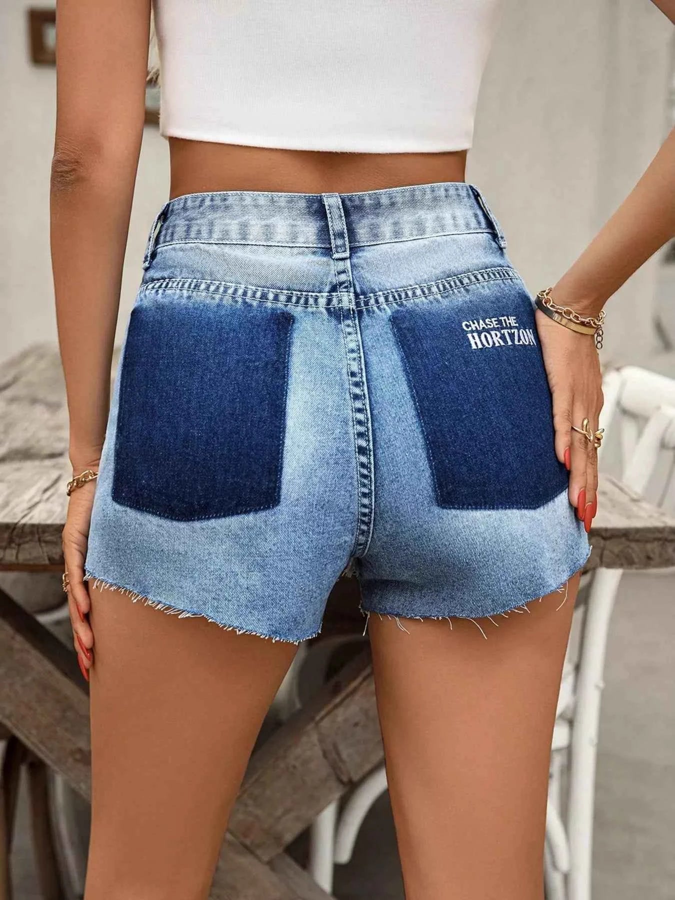 Raw Hem Denim Shorts dc6761f3fc2f4be7acb06330256ba800-Max-Origin