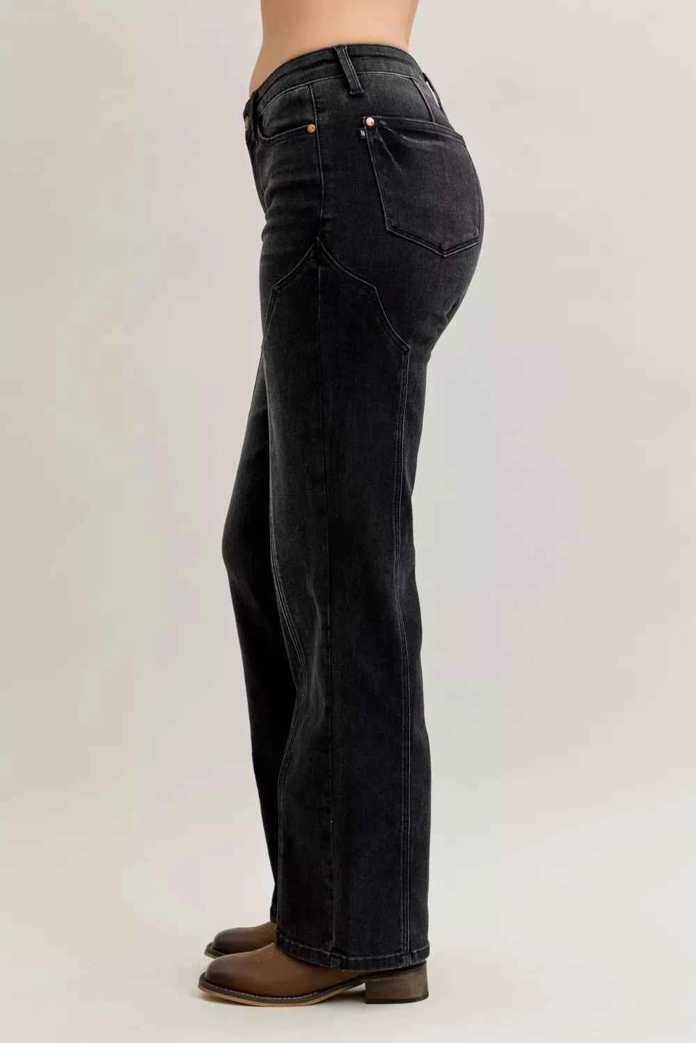 Judy Blue Mid Rise Straight Western Seam Detail Jeans dd27ff1cec11471e8aee828792a58ecc-Max-Origin