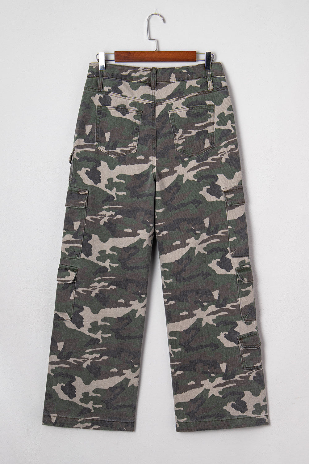 Green Camo Multi Pocket Cargo Wide Leg Jeans dd4c886d3522bc8a