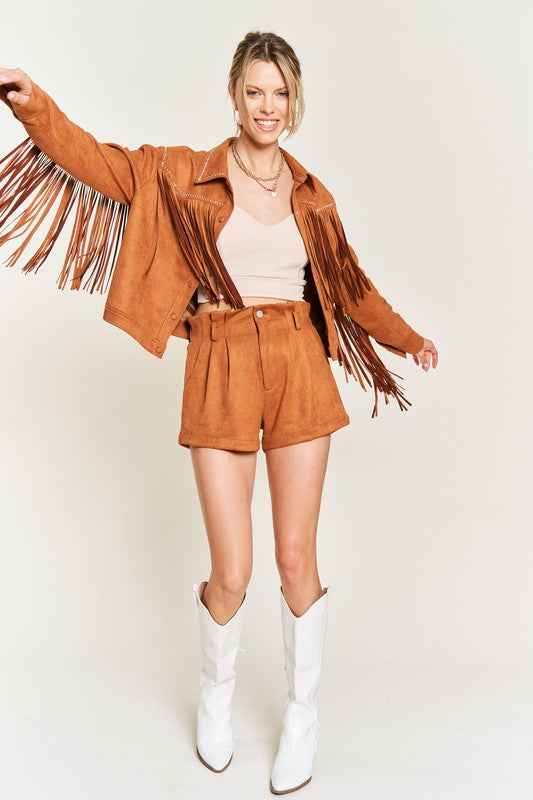 Suede studded fringe jacket PLUS JJO5009P dd82192c-c62e-41c6-96f4-7b3da74ff42b