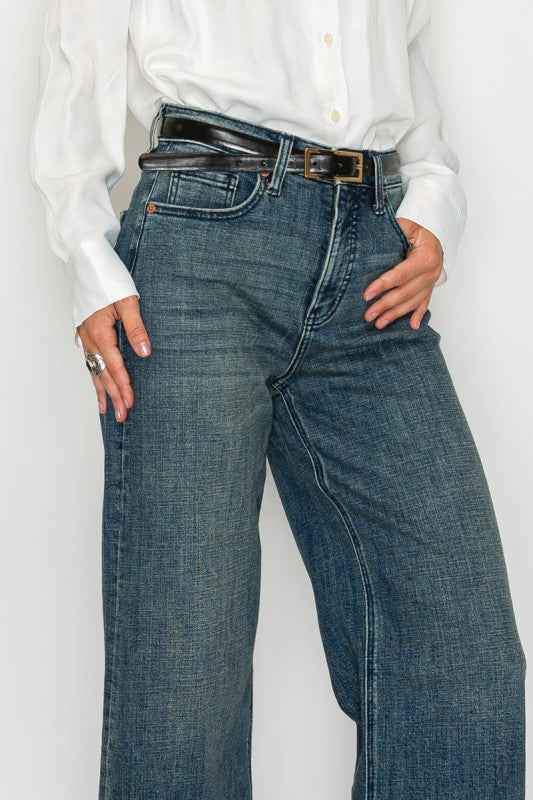 TUMMY CONTROL HIGH RISE CUFFED WIDE LEG JEANS de563881-d748-4aab-b64c-742e39d32da6