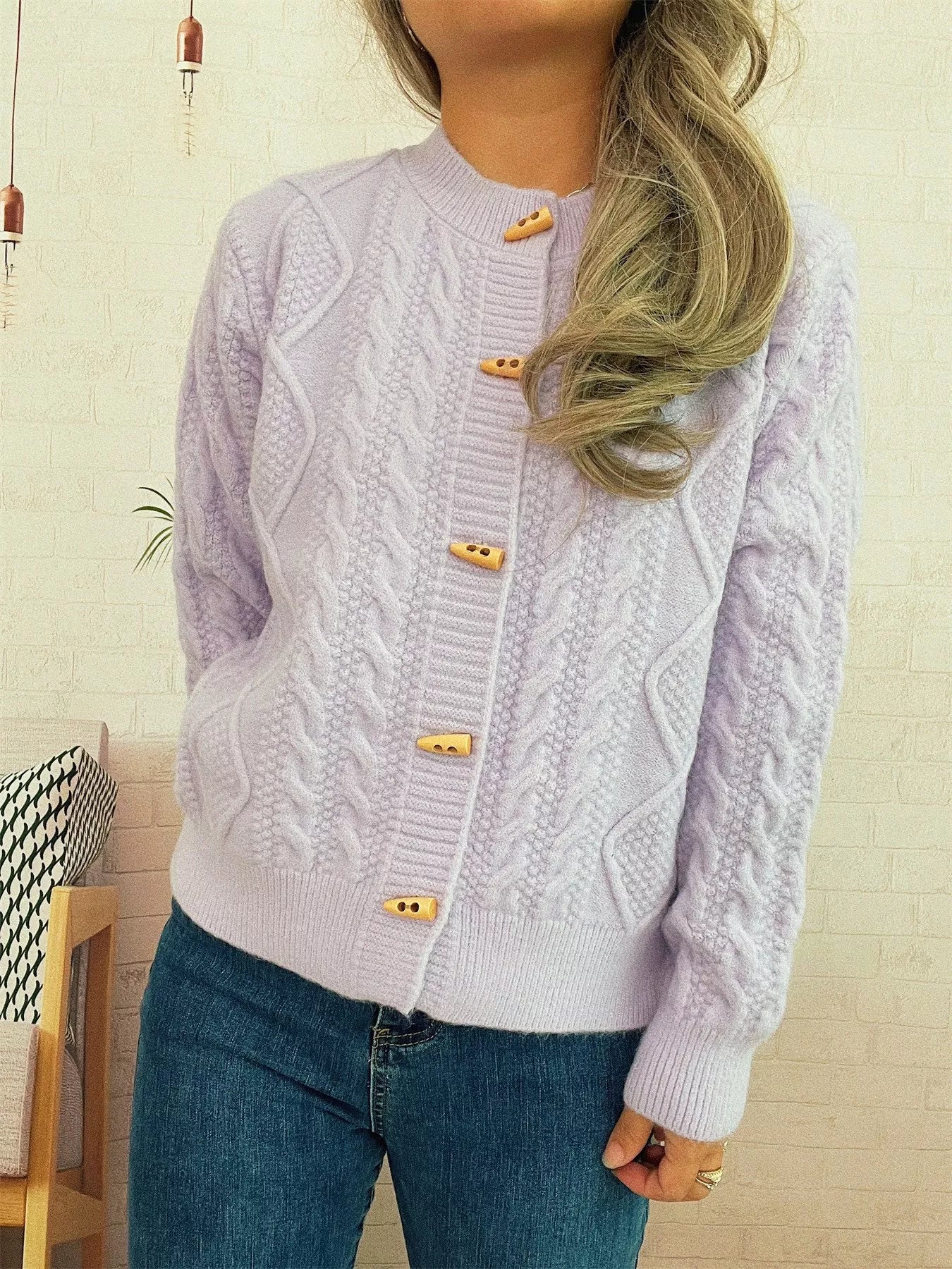 Cable Knit Button-Up Cardigan de76a376-404c-47ab-a381-f8caca1ef128-Max-Origin