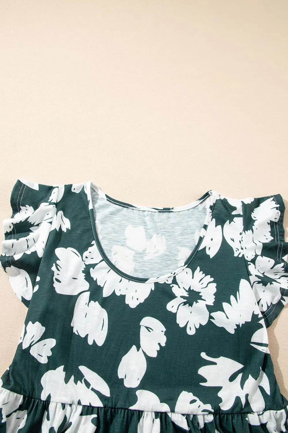 Floral Print Ruffle Sleeve Empire Waist Mini Dress de9215d5-c942-47e7-8dbb-87d854513c79-Max-Origin