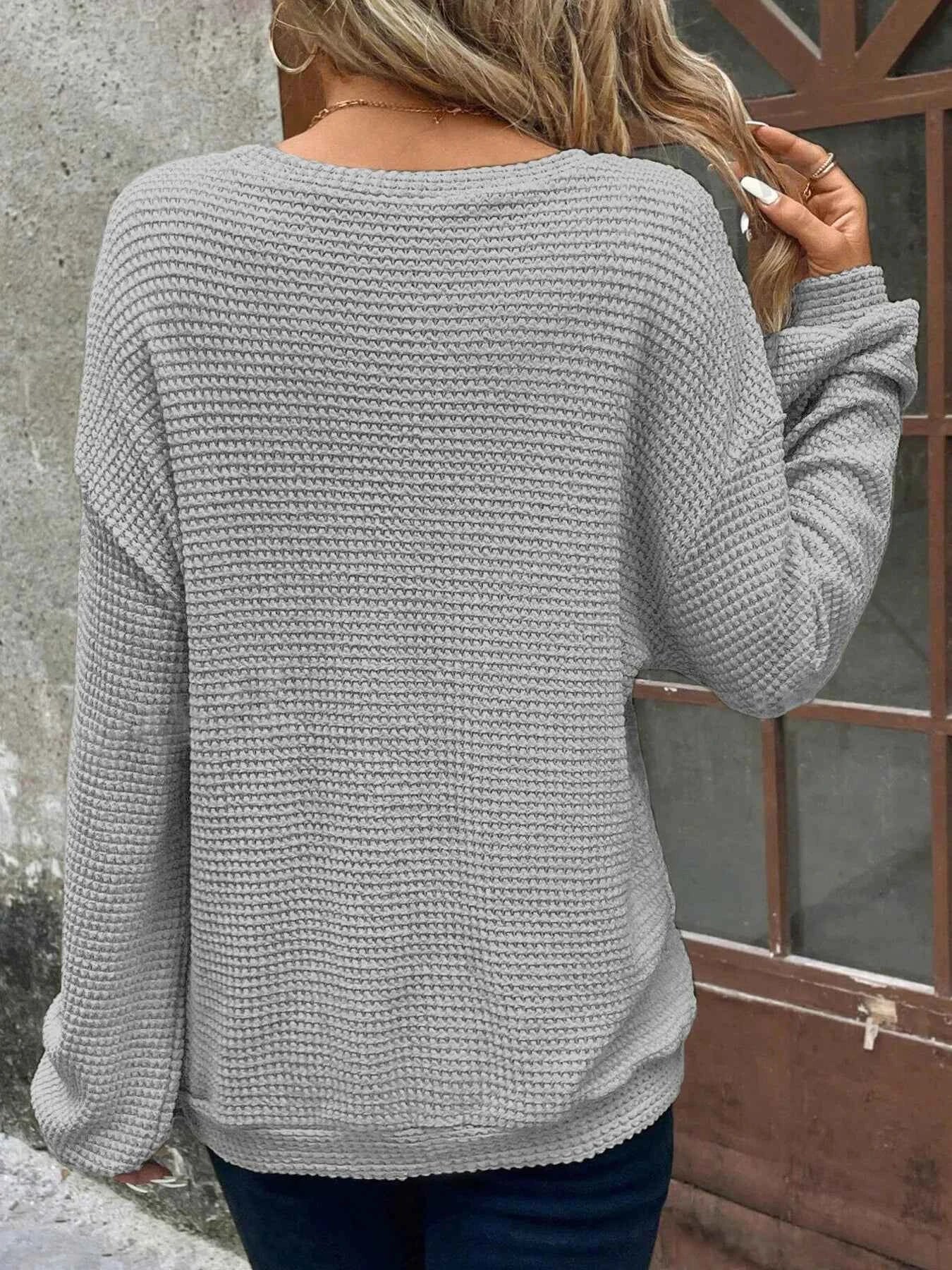 Plus Size Relaxed Fit Waffle Knit Round Neck T-Shirt df868cd54999405e9464f7a4780e5371-Max-Origin