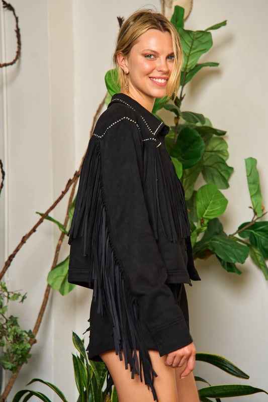 Suede studded fringe jacket JJO5009 e073fd93-0225-4314-acc1-ca9f89f4f163