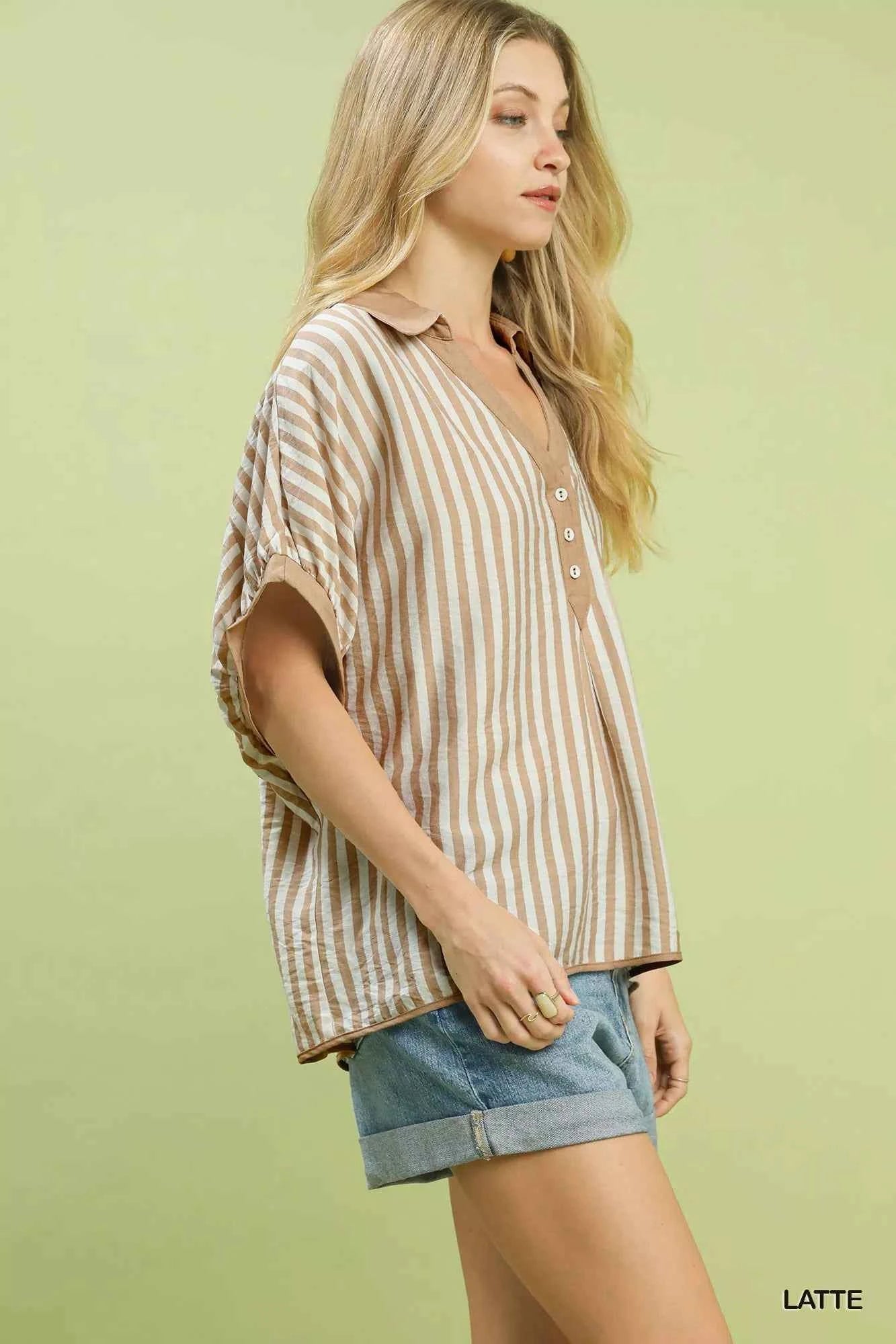Umgee Stripe Collared Oversized Top e08cd13d-2e78-4697-93ba-224fff4be976-Max-Origin