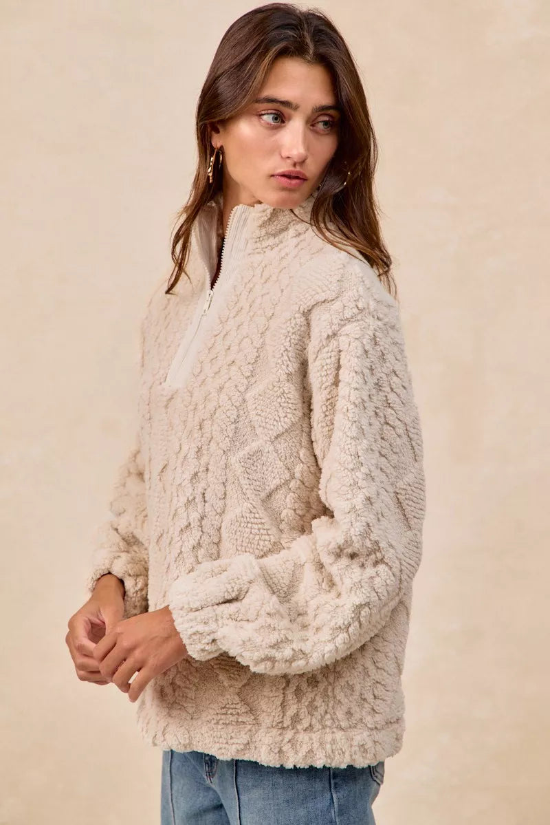 BiBi Patterned Soft Fleece Half Zip Up Top e1c2bdcc-a43f-4520-bec7-2357c8ea60e8-Max-Origin