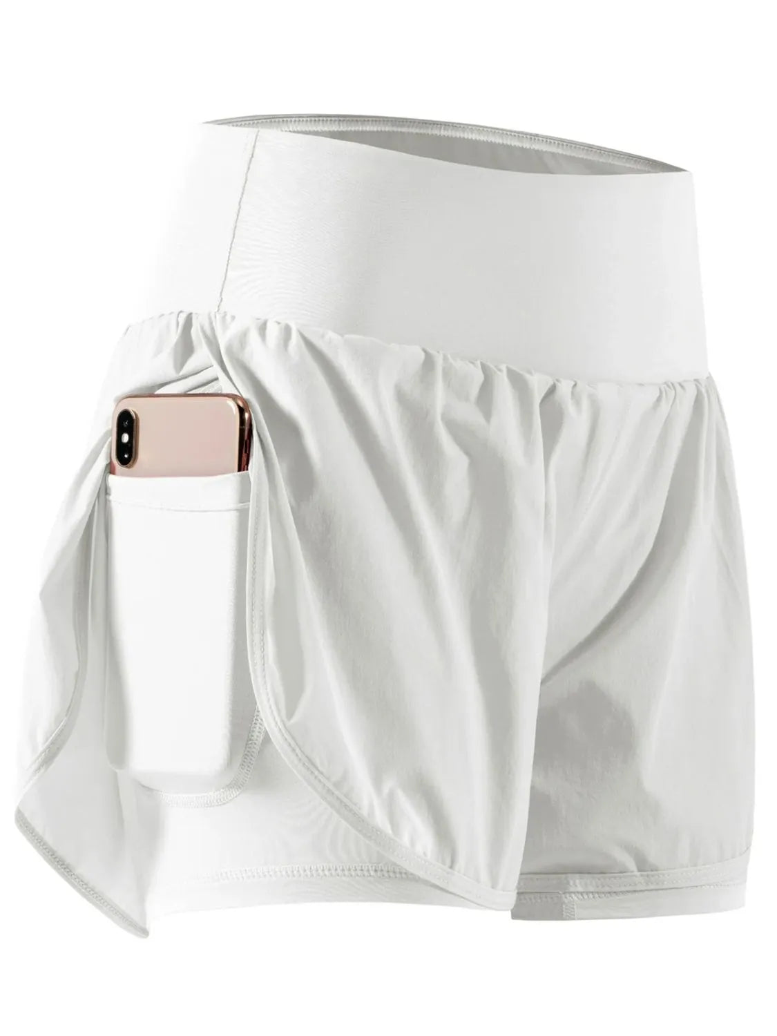 Pocketed High Waist Active Shorts White e1e17568-1501-4d9d-9056-e4eee9cec1ee-Max-Origin