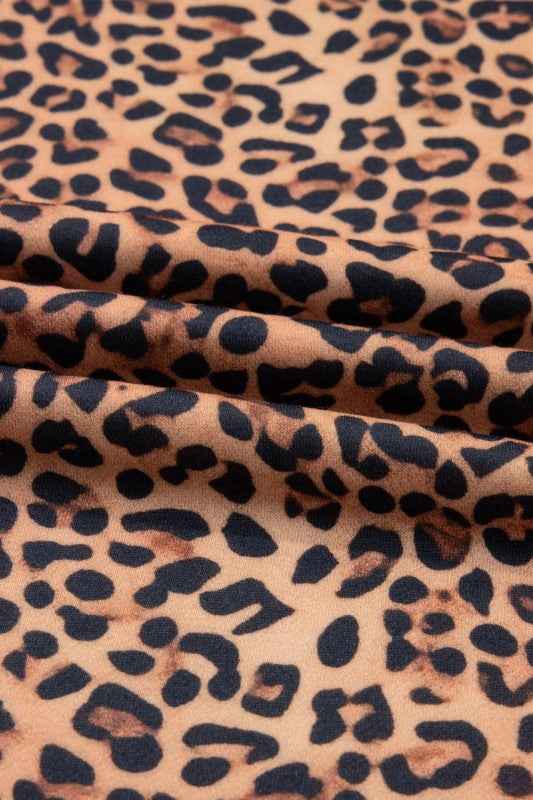 Leopard Bow Embroidered Pullover and Pants Set