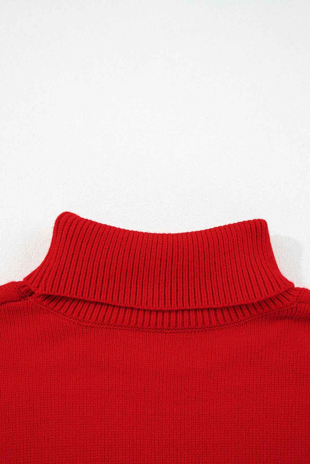 Fiery Red Merry Snowflake Pattern Christmas Turtleneck Sweater e3c12e1ad4ffaa05