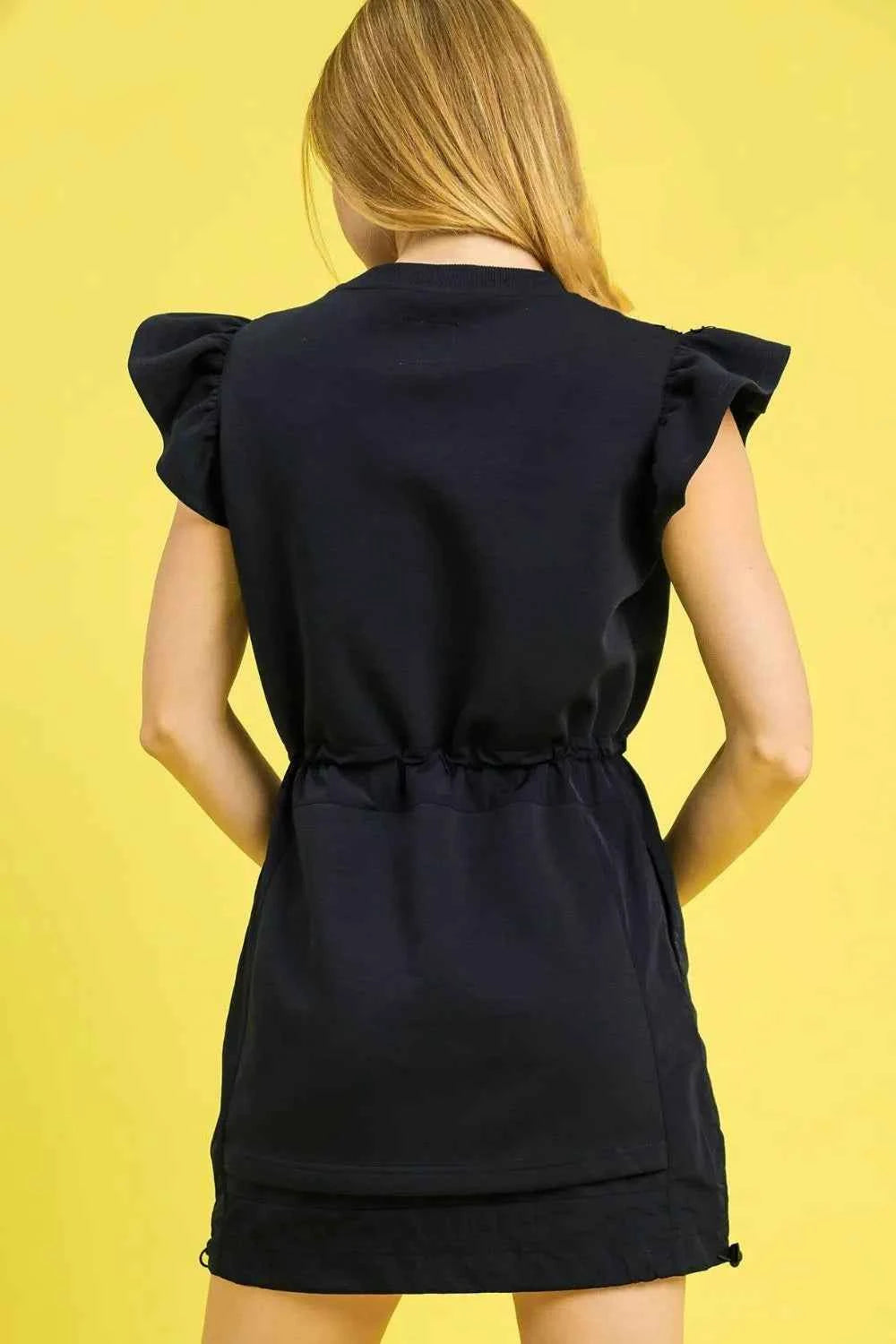 Umgee Luxe knit Ruffle Sleeve Drawstring Mini Dress e491b455-1b88-4edf-85b2-aacf38d1b2df-Max-Origin