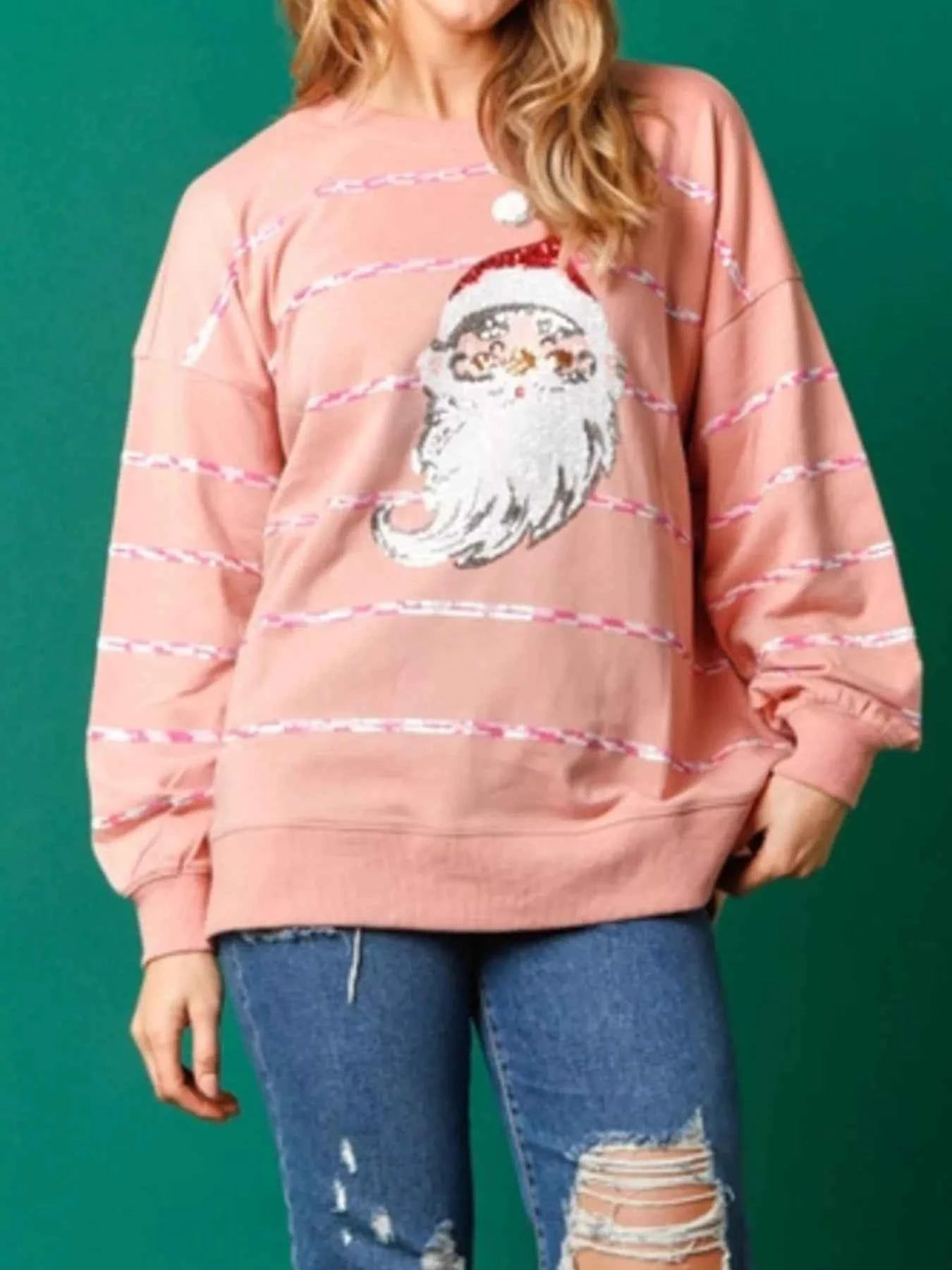 Christmas Santa Striped Long Sleeve Sweatshirt e4b1ddfd-41e5-4f58-8fb1-ec6096b07562-Max-Origin