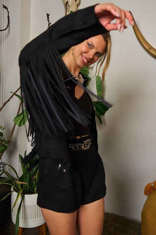 Suede studded fringe jacket PLUS JJO5009P e568f809-cc20-415f-b9ce-cdc1a81d3549