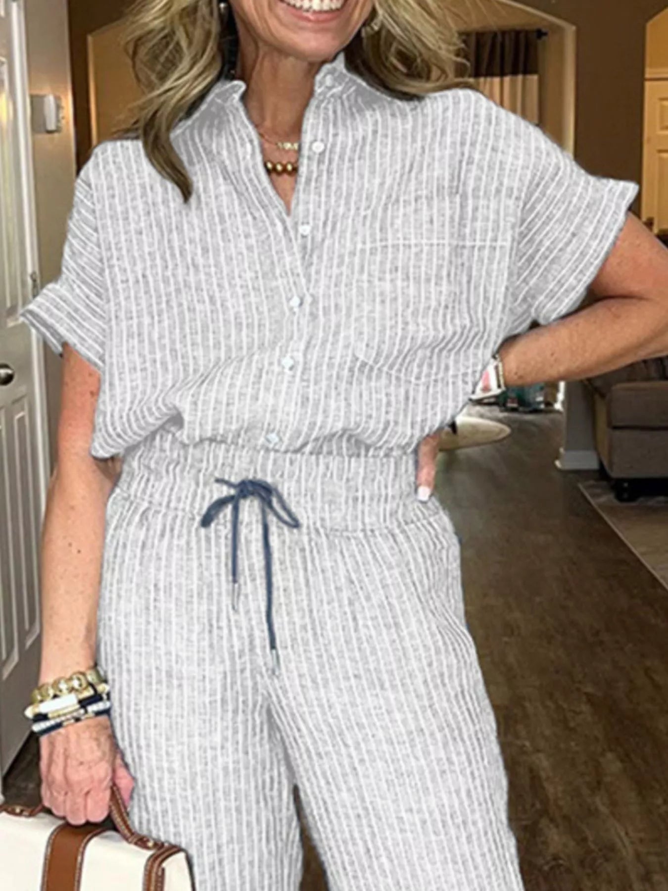 Full Size Striped Button-Up Shirt and Wide Leg Pants Casual Set Plus Size e5b3d288-742b-4a9b-9e91-4e58ddbf0e83-Max-Origin