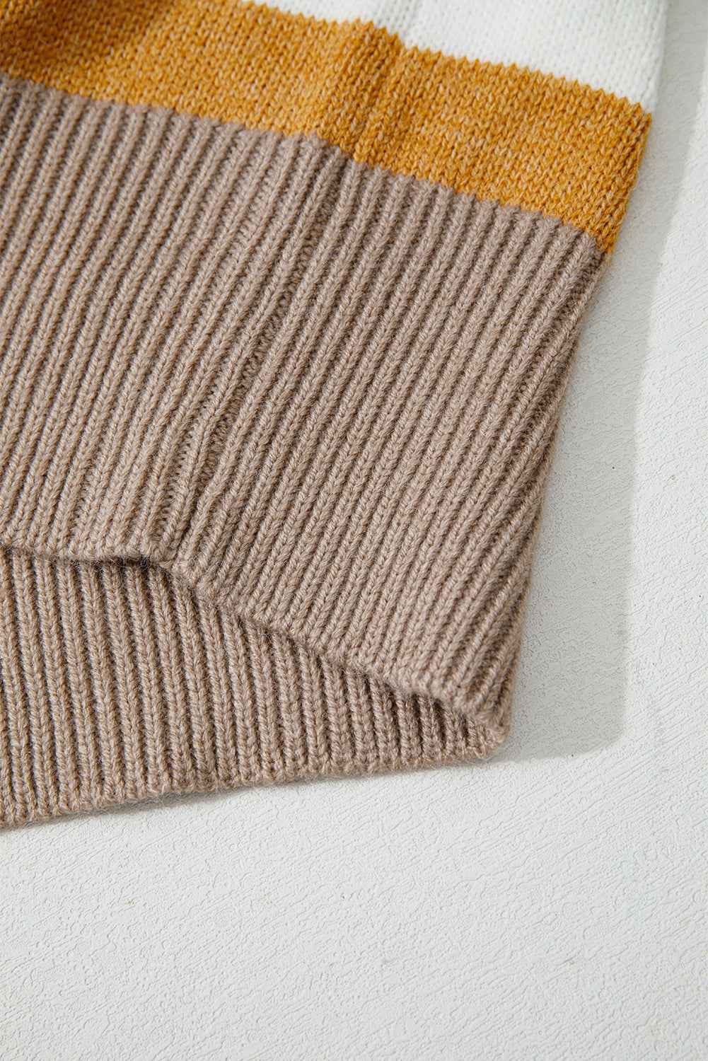 Multicolour Striped Colorblock Drop Shoulder Plus Size Sweater e5cbaa893bbddf62