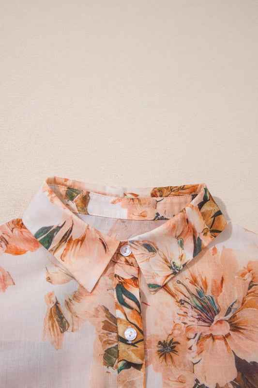 Floral Puff Sleeve Collared Shirt e5d4b861-21c3-4624-95ff-e44f56bd60ba