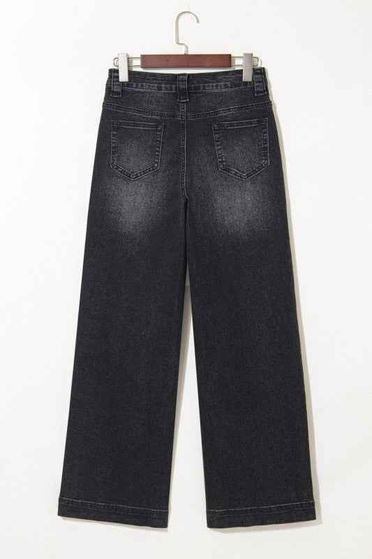 Denim Patch Pocket Wide Leg Jeans e5de7953-a08c-4ac8-abe1-5a646a9c331e