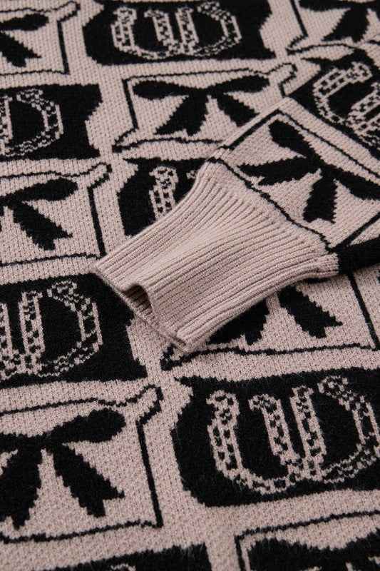 Western Bows & Horseshoes Long Sleeve Sweater e5fb90b4-0185-4a35-91c4-2c484e33c0aa
