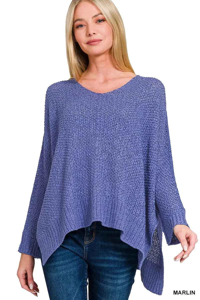 Zenana Dolman Sleeve V-Neck Sweater MARLIN e6163b5489734fc6a6f288b2f8c684ed-Max-Origin