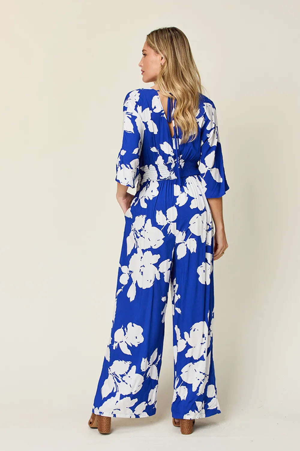 Double Take Full Size Printed Tie Back Wide Leg Jumpsuit e66702d9-24f0-424a-acd9-52bdafee1f52-Max