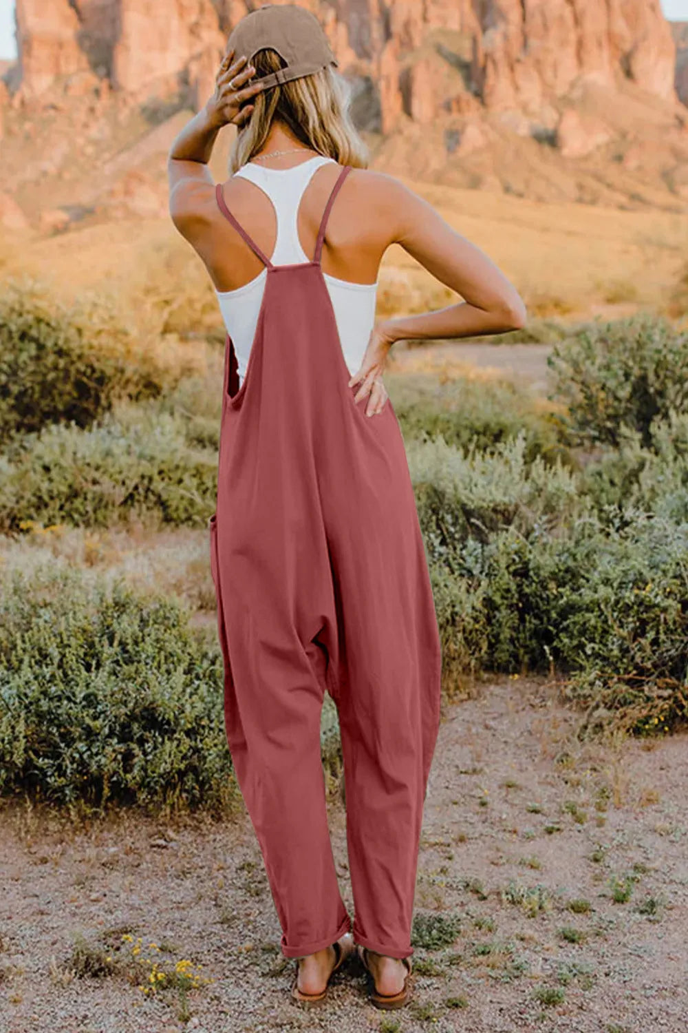 Double Take Full Size V-Neck Sleeveless Jumpsuit with Pockets e6bc3b22-5fcb-407c-a632-35137c25deb1-Max