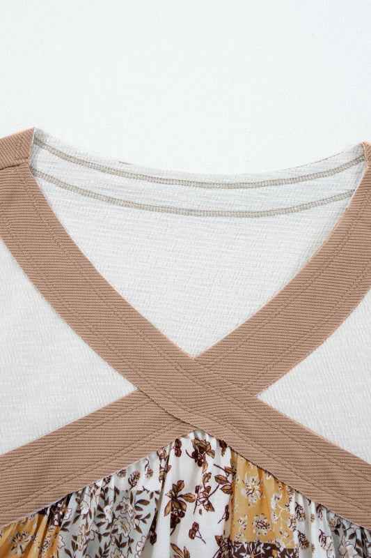 Floral Patchwork Long Sleeve Blouse e7ca2859-ba55-47c4-85c7-eade80c21715
