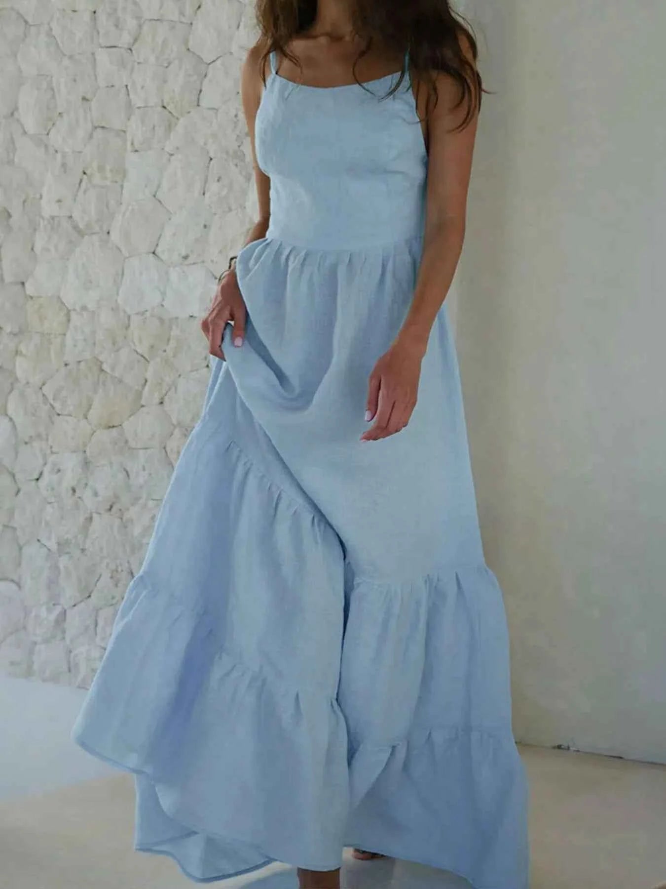 Tiered Maxi Cami Dress with Ruffled Hem e7efca05-919b-40ac-a23d-0256475d937b-Max-Origin