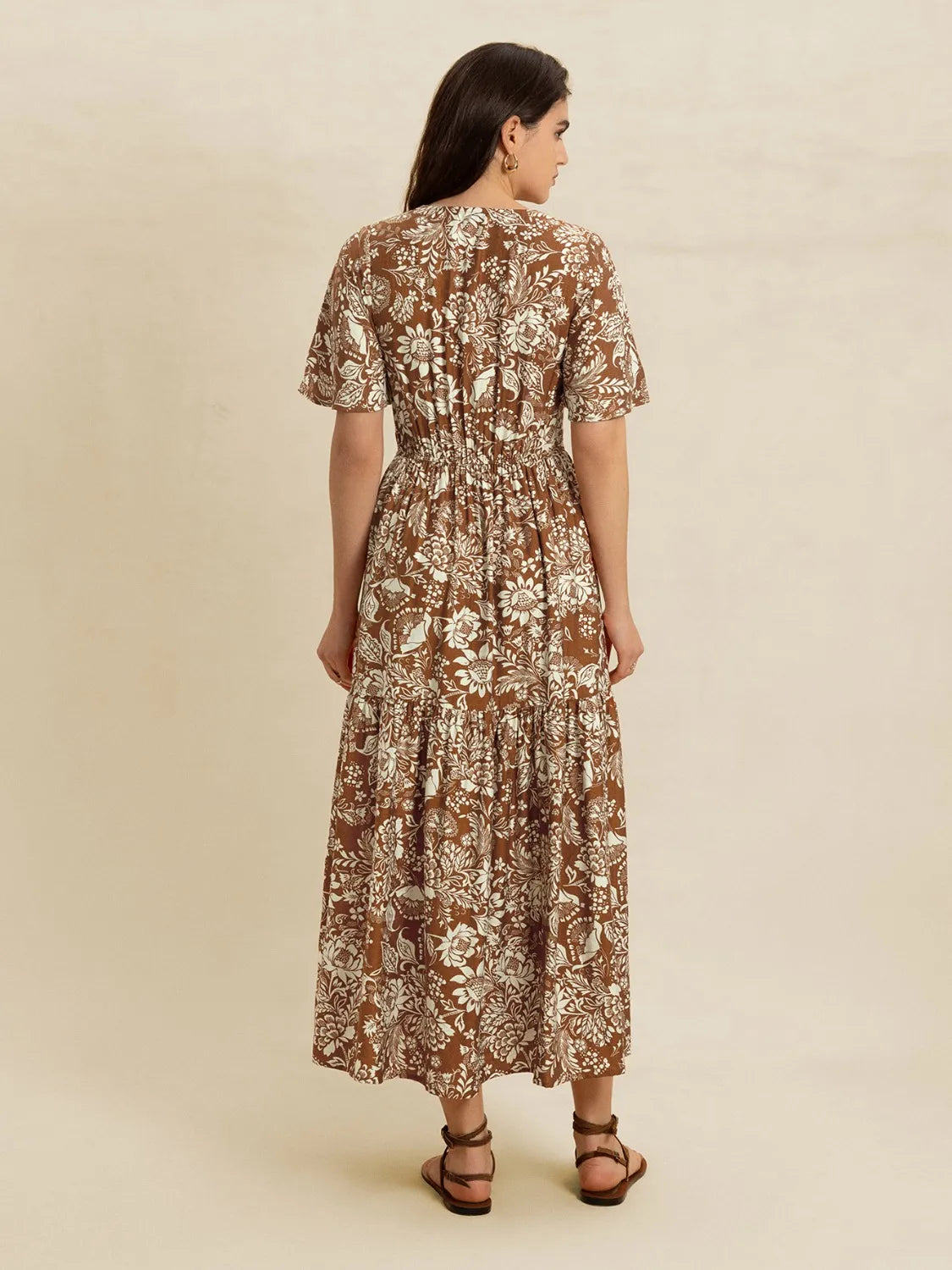 Lace Detail Printed Short Sleeve Midi Dress e8ac5dba-a3ee-490f-83f6-e80f075f9c09-Max-Origin