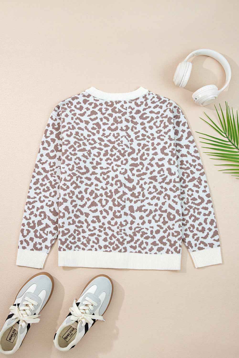 Black Leopard Drop Shoulder Knitted Cardigan e8b527c39cc9b910