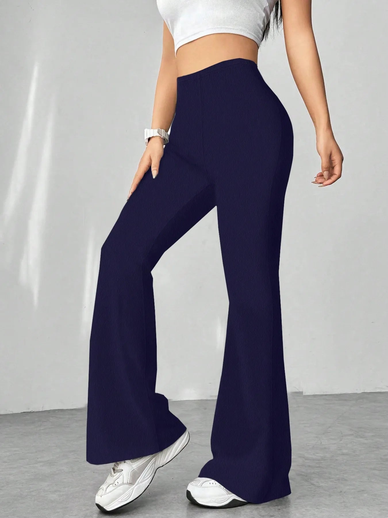 High Waisted Flare Pants Dark Purple e980eab80f84442fba7a94f42e7ce093-Max-Origin
