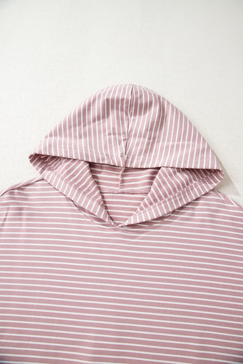 Rose Stripe Thumbhole Side Slits Drop Shoulder Loose Fit Hoodie ea29486e7b8d2e6e